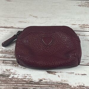 Patent leather Heart detail Burgundy coin wallet Brighton chic boho whimsical
